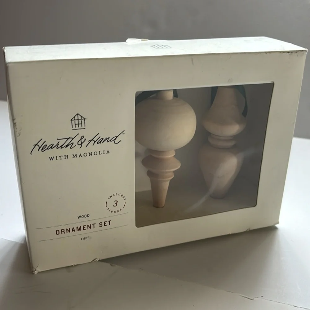 Hearth & Hand Wooden Spindle Ornament Set of 3